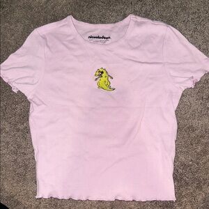 Nickelodeon Pink T-Shirt with Yellow Dinosaur